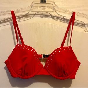 Red sparkle swim top